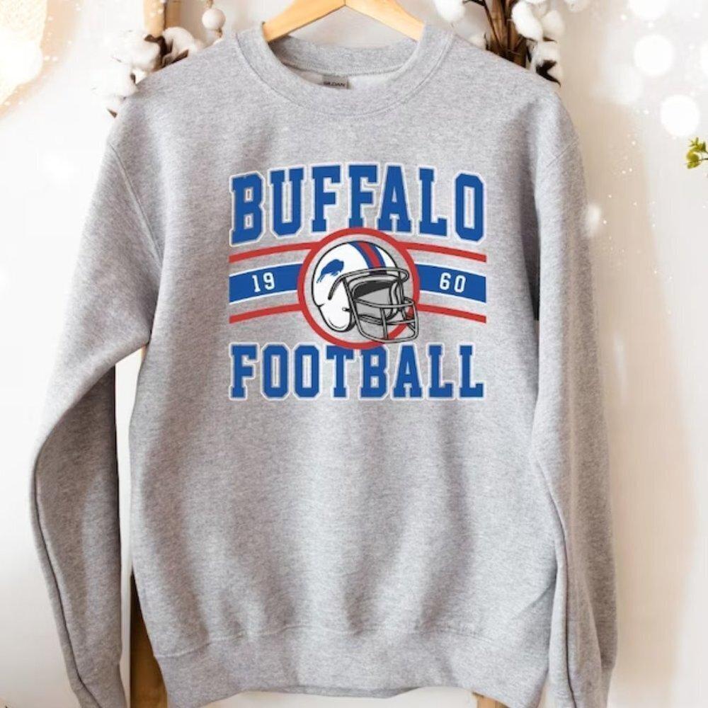 Buffalo Bills 1960 Football Retro Graphic Fan Gift Cozy Unisex Sweatshirt - Picture 1 of 4